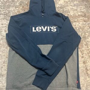 Levi's Men's Navy and Charcoal Hoodie